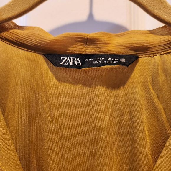 Zara Mustard Long Sleeve Dress - Picture 2 of 3